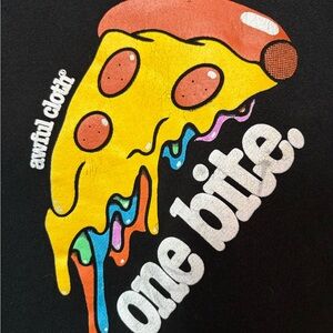 Barstool x awful cloth one bite Black Pizza Graphic Sweatshirt